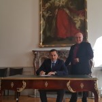 Generalkonsul der Republik Usbekistan Erkin Khamraeb und Bürgermeister der Stadt Bonn Reinhardt Limbach